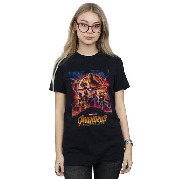 Marvel Womens/Ladies Avengers Infinity War Poster Cotton Boyfriend T-Shirt