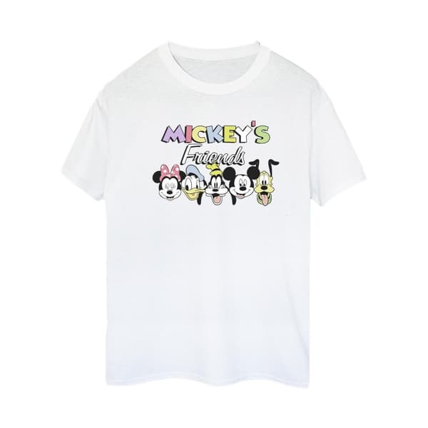 Disney Womens/Ladies Mickey Mouse And Friends Faces Cotton Boyfriend T-Shirt