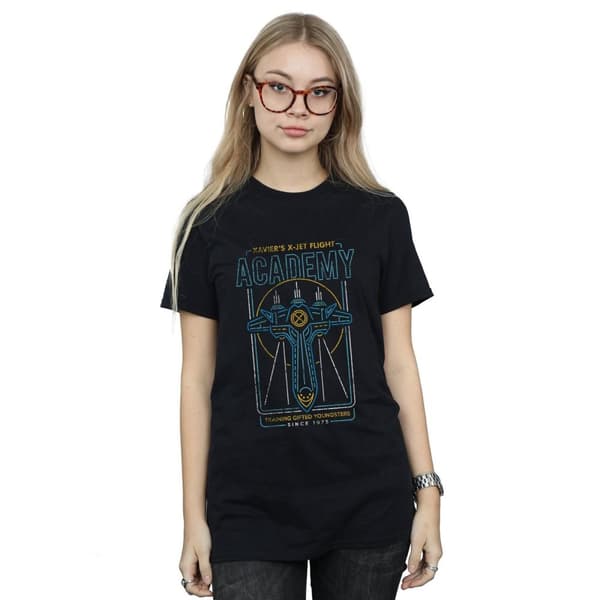 Marvel Womens/Ladies X-Men Xavier´s Flight Academy Cotton Boyfriend T-Shirt