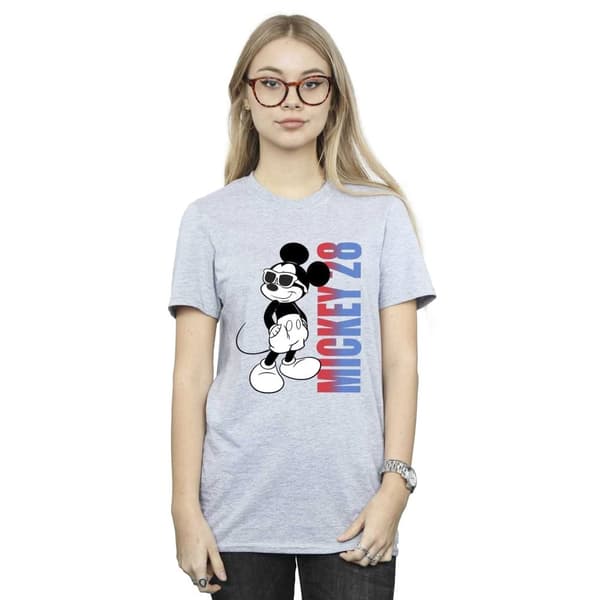 Disney Dam/Tjej Musse Pigg Gradient Bomull Boyfriend T-shirt