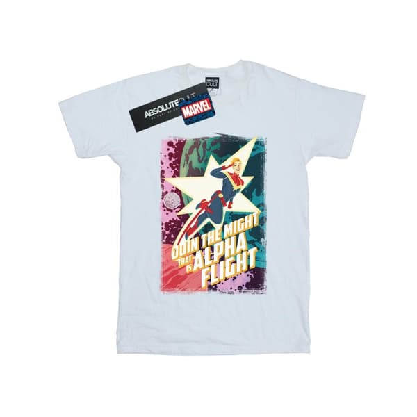 Marvel Dam/Tjej Captain Marvel Alpha Flight Boyfriend T-shirt i bomull