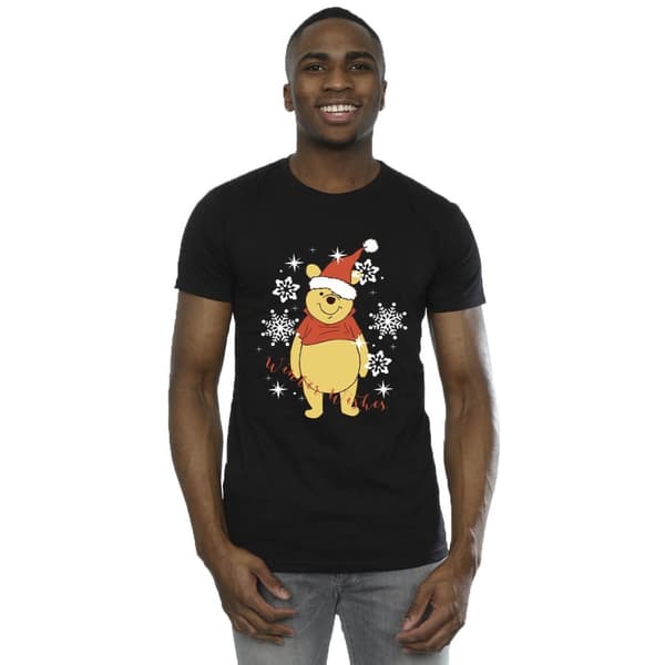 Disney Mens Winnie The Pooh Winter Wishes T-Shirt