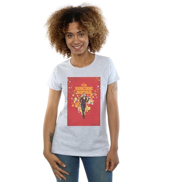 DC Comics Womens/Ladies The Suicide Squad Harley Quinn Poster Cotton T-Shirt