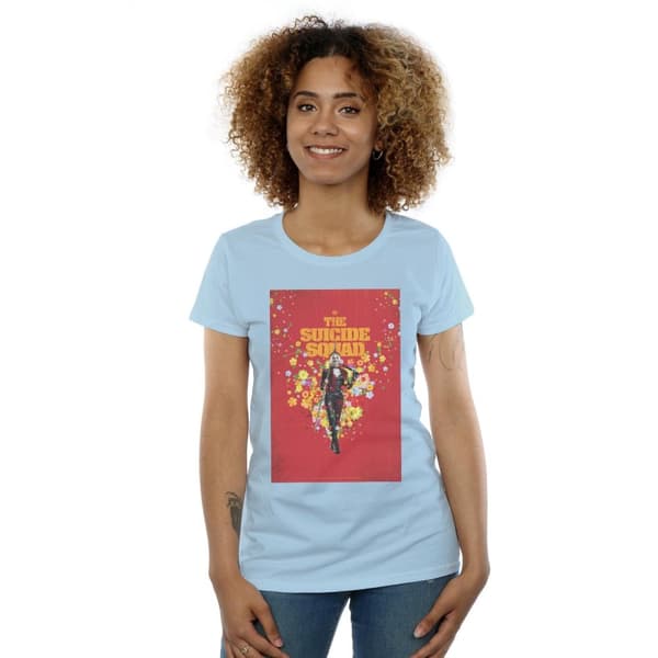 DC Comics Womens/Ladies The Suicide Squad Harley Quinn Poster Cotton T-Shirt