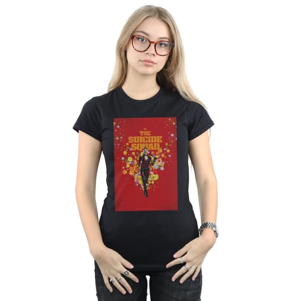DC Comics Womens/Ladies The Suicide Squad Harley Quinn Poster Cotton T-Shirt