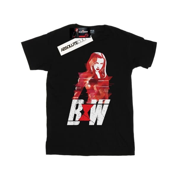 Marvel T-shirt i bomull med Black Widow-filmlogotyp och konstverk för flickor
