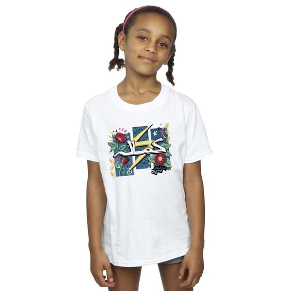 Marvel Girls Ms Marvel Flower Lightning Cotton T-Shirt