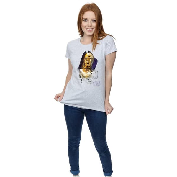 Star Wars Dam/Tjej - De sista jedi C-3PO T-shirt i borstad bomull