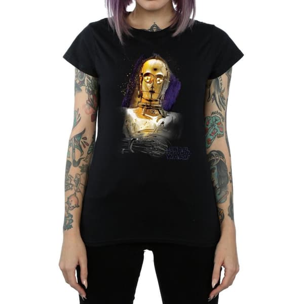 Star Wars Dam/Tjej - De sista jedi C-3PO T-shirt i borstad bomull