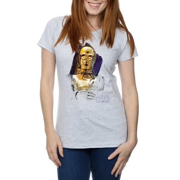 Star Wars Dam/Tjej - De sista jedi C-3PO T-shirt i borstad bomull