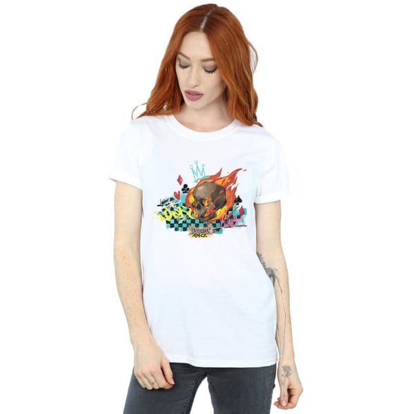 Disney Dam/kvinnor Wreck It Ralph Race Skull Boyfriend T-shirt i bomull