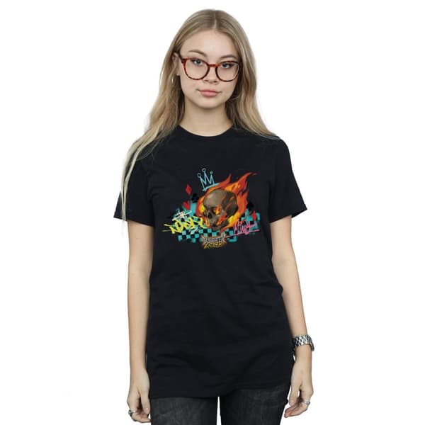 Disney Dam/kvinnor Wreck It Ralph Race Skull Boyfriend T-shirt i bomull