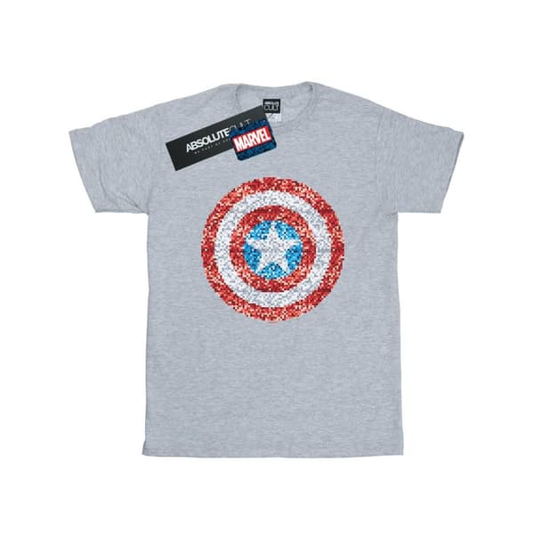 Marvel Dam/dam Captain America - pixelerad sköld Boyfriend-t-shirt i bomull