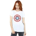 Miniatyrbild 2 av 3: Marvel Dam/dam Captain America - pixelerad sköld Boyfriend-t-shirt i bomull