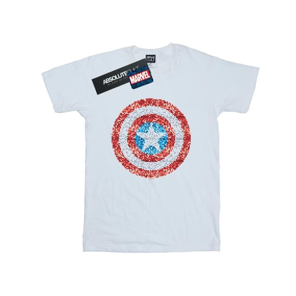 Marvel Dam/dam Captain America - pixelerad sköld Boyfriend-t-shirt i bomull