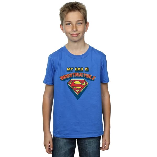 DC Comics Boys Superman My Dad Is Indestructible T-Shirt