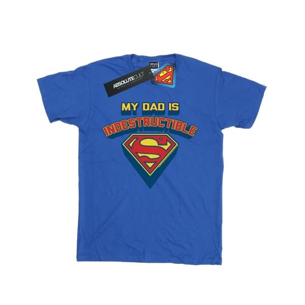 DC Comics Superman My Dad Is Indestructible T-shirt för pojkar Royal Blue 12-13 Years