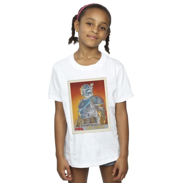 Star Wars Girls The Mandalorian Paz Vizla Card Cotton T-Shirt