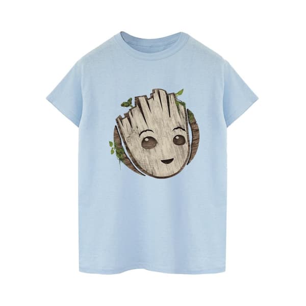 Marvel Mens I Am Groot Wooden Head T-Shirt