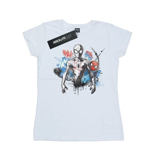 Marvel Womens/Ladies Spider-Man Graffiti Pose Cotton T-Shirt