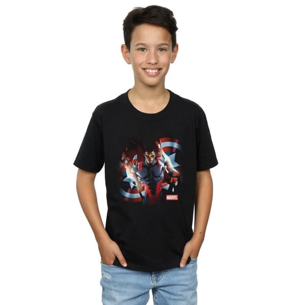 Marvel Boys Captain America Sam Wilson Shield Breakthrough T-Shirt