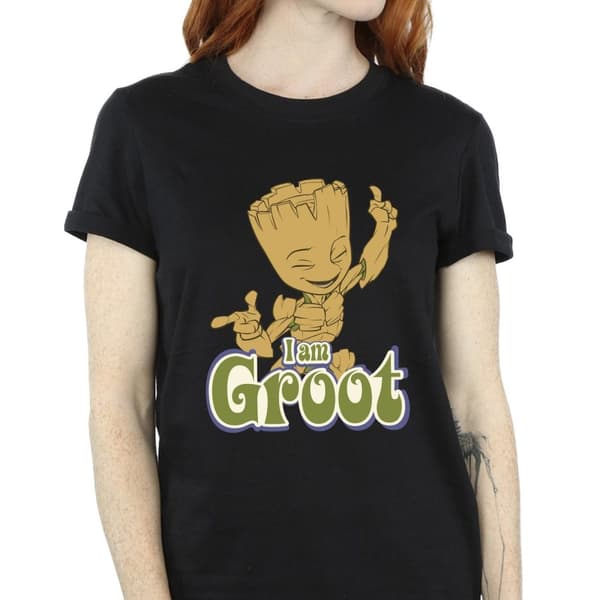 Guardians Of The Galaxy Womens/Ladies Groot Dancing Cotton Boyfriend T-Shirt
