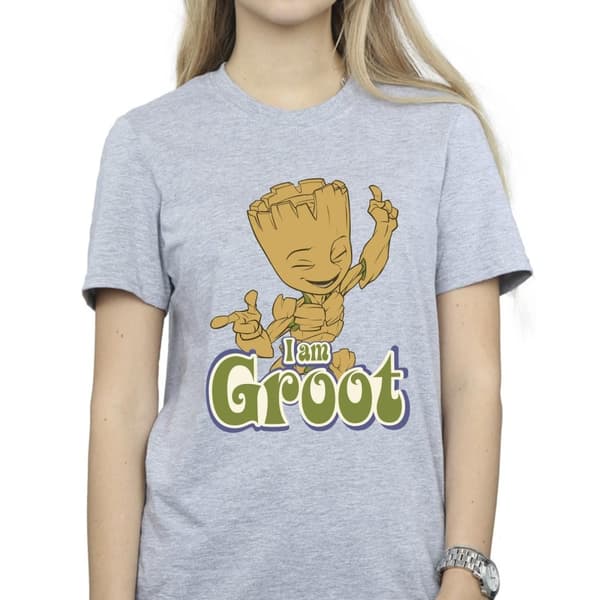 Guardians Of The Galaxy Womens/Ladies Groot Dancing Cotton Boyfriend T-Shirt