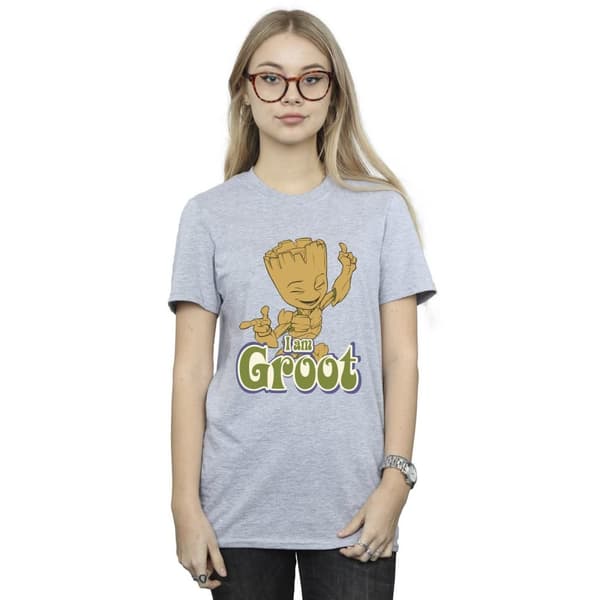 Guardians Of The Galaxy Womens/Ladies Groot Dancing Cotton Boyfriend T-Shirt