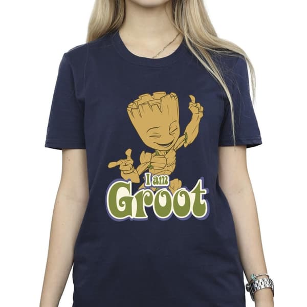 Guardians Of The Galaxy Womens/Ladies Groot Dancing Cotton Boyfriend T-Shirt