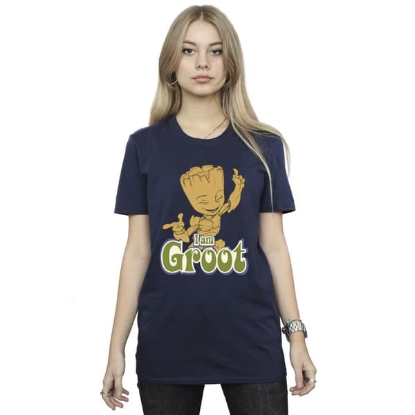 Guardians Of The Galaxy Womens/Ladies Groot Dancing Cotton Boyfriend T-Shirt