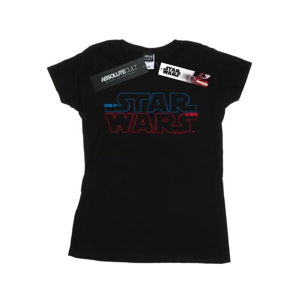 Star Wars T-shirt i bomull med ljussabel-logotyp för damer/damer Black XL