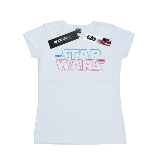 Star Wars T-shirt i bomull med ljussabel-logotyp för damer/damer