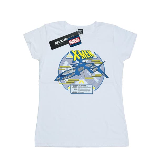 Marvel Womens/Ladies X-Men X-Jet Breakdown Cotton T-Shirt White M