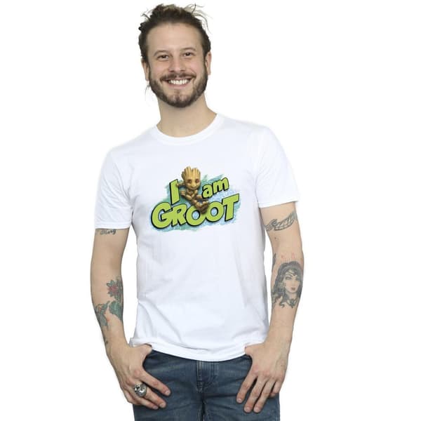Marvel Guardians Of The Galaxy I Am Groot Jumping T-shirt för herrar
