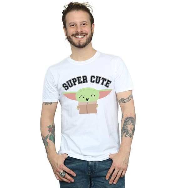 Star Wars Mens The Mandalorian Super Cute T-Shirt