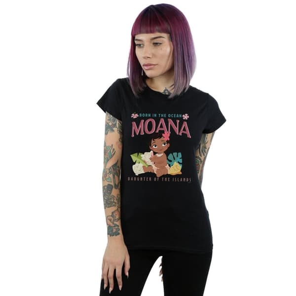 Disney Womens/Ladies Moana Born In The Ocean Cotton T-Shirt