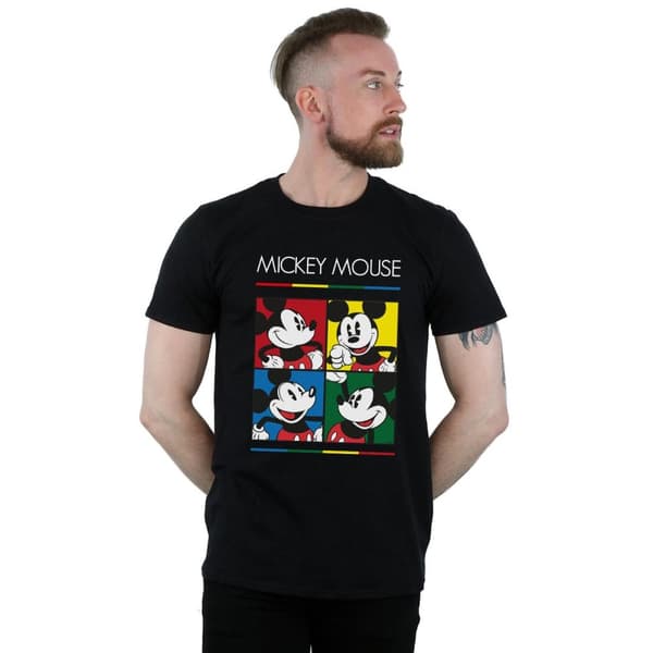 Disney Mens Mickey Mouse Square Colour T-Shirt