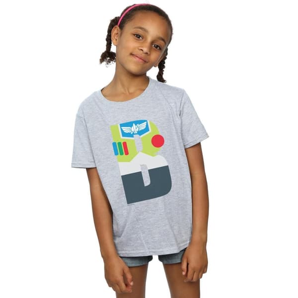 Disney T-shirt i bomull för flickor med alfabetet B för Buzz Lightyear