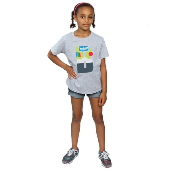 Disney T-shirt i bomull för flickor med alfabetet B för Buzz Lightyear
