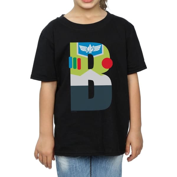Disney T-shirt i bomull för flickor med alfabetet B för Buzz Lightyear