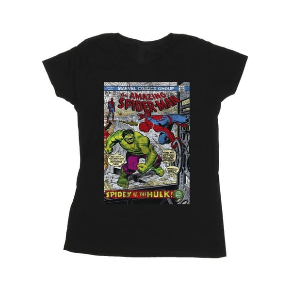 Marvel Dam/Tjej - Spider-Man VS Hulk - T-shirt i bomull med omslag