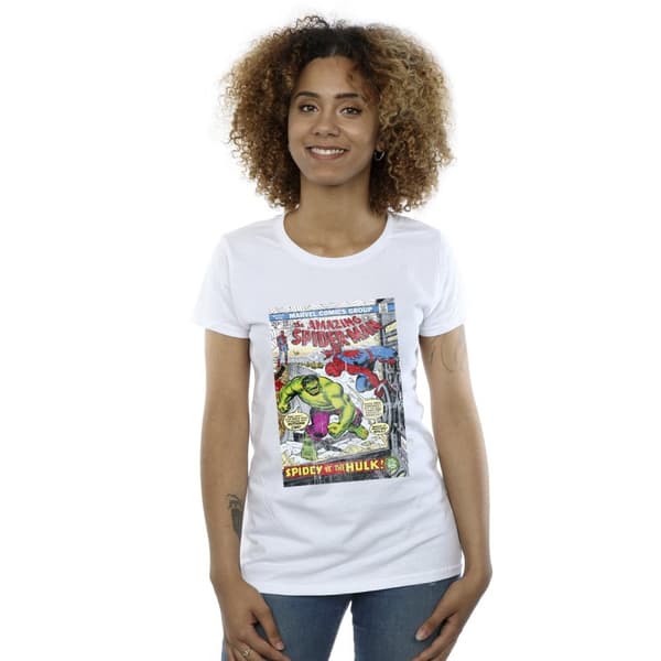 Marvel Dam/Tjej - Spider-Man VS Hulk - T-shirt i bomull med omslag