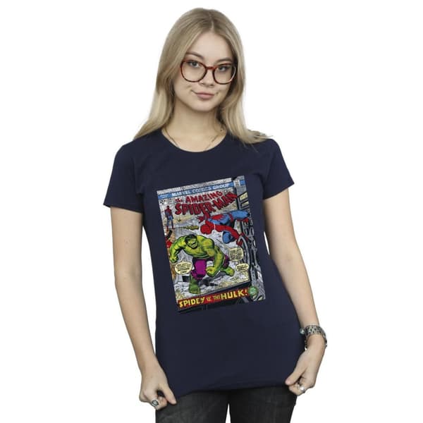 Marvel Dam/Tjej - Spider-Man VS Hulk - T-shirt i bomull med omslag