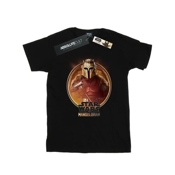 Star Wars Girls The Mandalorian The Armorer Framed Cotton T-Shirt Black 7-8 Years