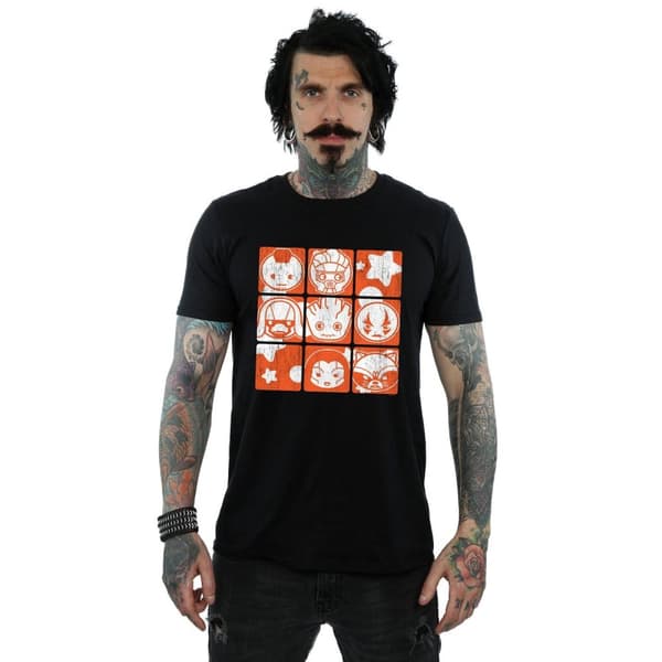 Marvel Mens Kawaii Guardians Of The Galaxy Retro T-Shirt