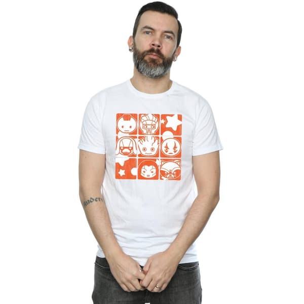 Marvel Mens Kawaii Guardians Of The Galaxy Retro T-Shirt