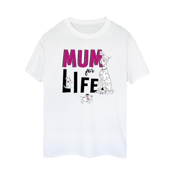 Disney Dam/Tjej 101 Dalmatians Mum For Life Boyfriend T-shirt i bomull White S