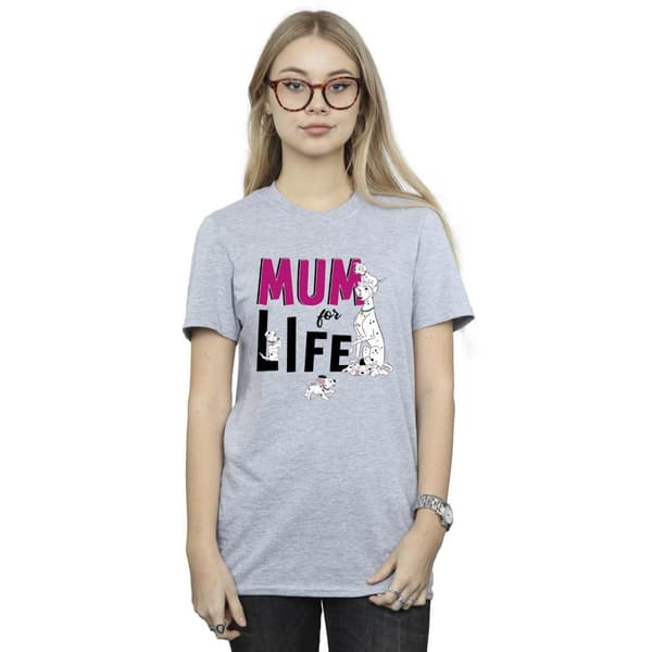 Disney Dam/Tjej 101 Dalmatians Mum For Life Boyfriend T-shirt i bomull