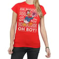 Miniatyrbild 3 av 5: Disney Dam/Tjej Donald Duck Christmas Fair Isle T-shirt i bomull