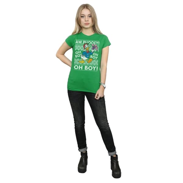 Disney Dam/Tjej Donald Duck Christmas Fair Isle T-shirt i bomull